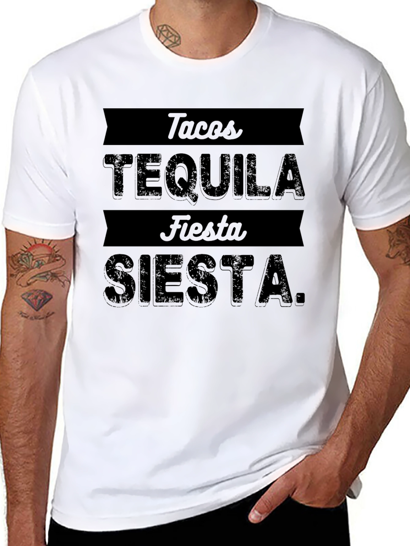 Tacos Tequila Fiesta Siesta Graphic T-Shirt