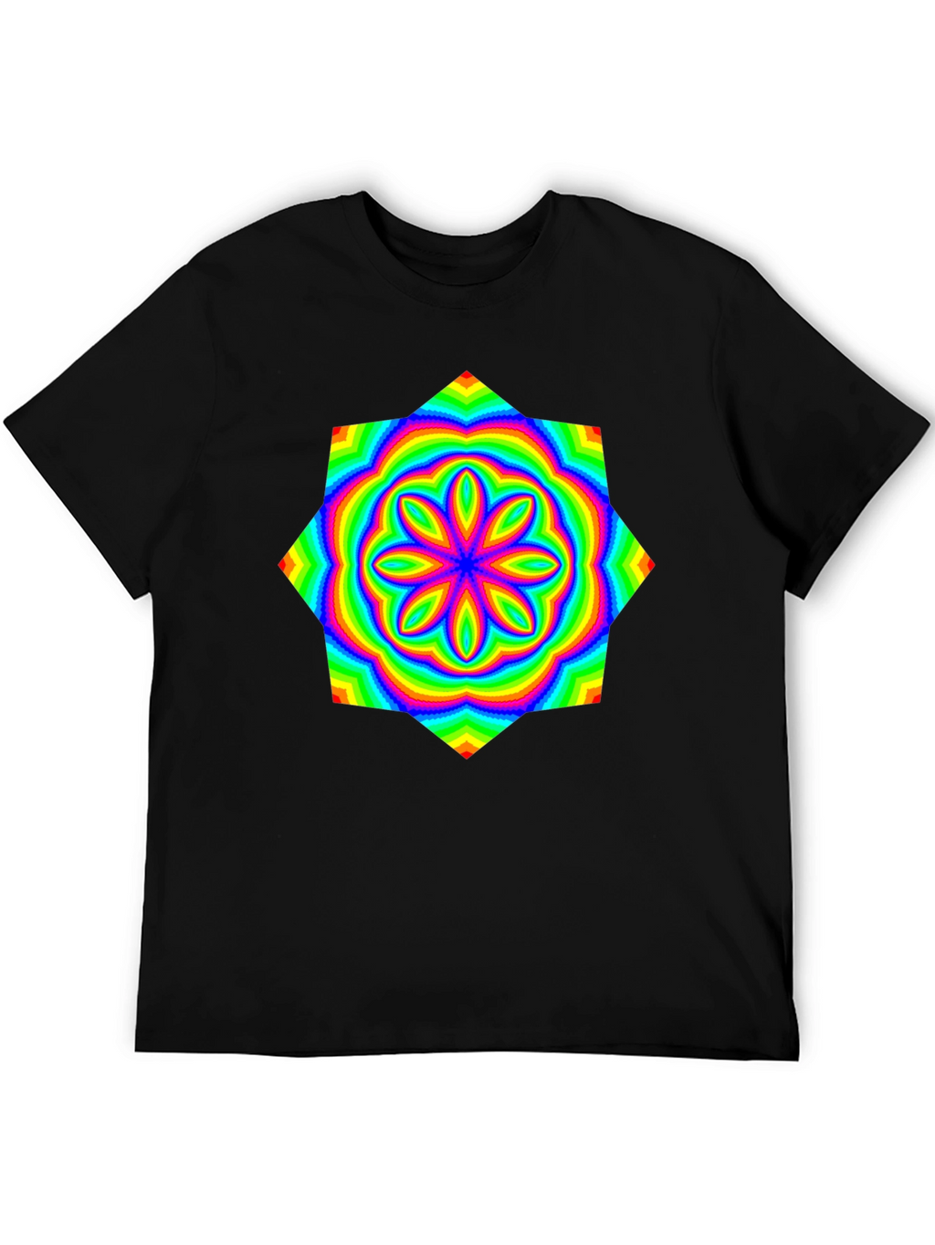Psychedelic Rainbow Flower Graphic Tee