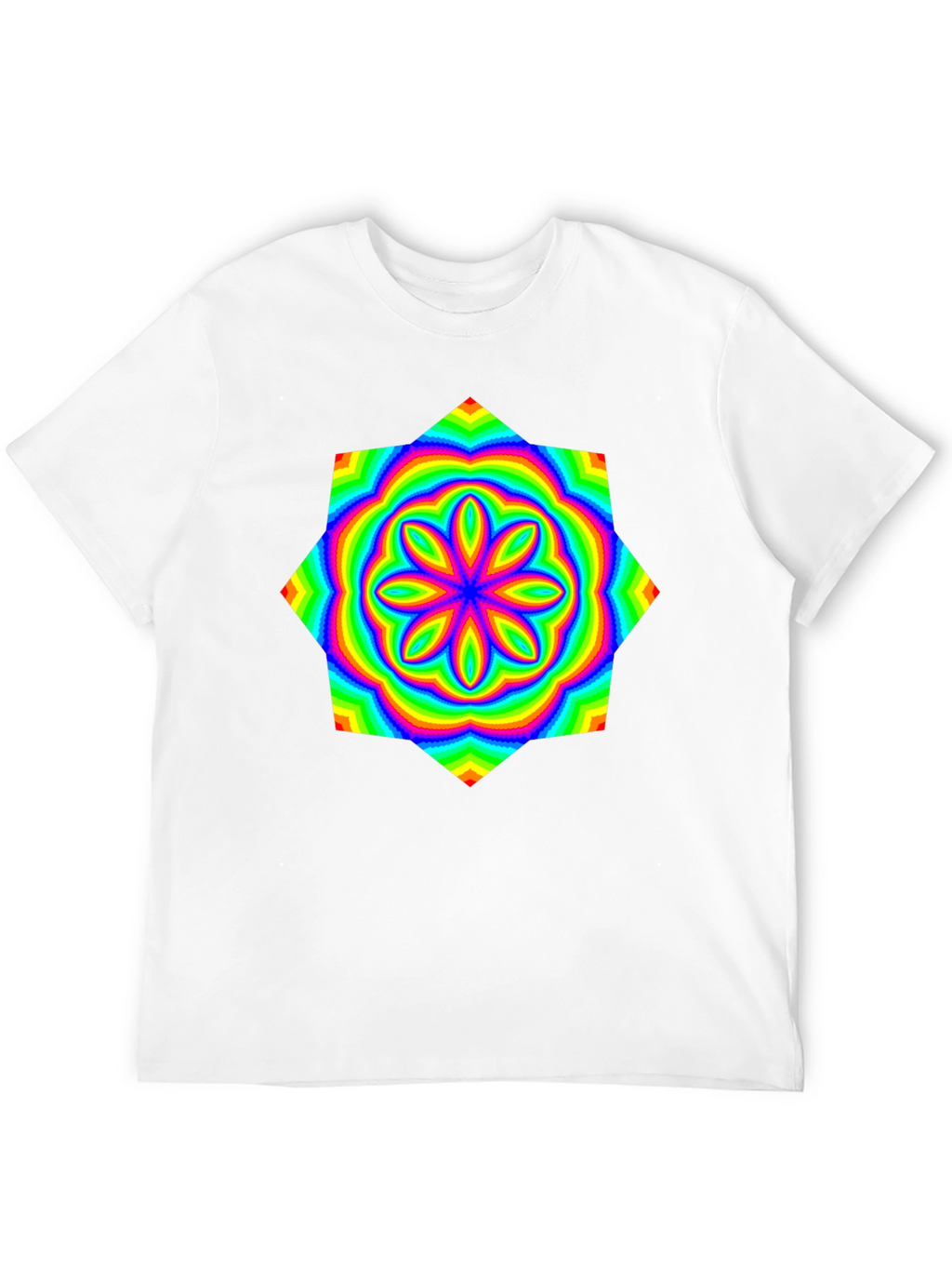 Psychedelic Rainbow Flower Graphic Tee