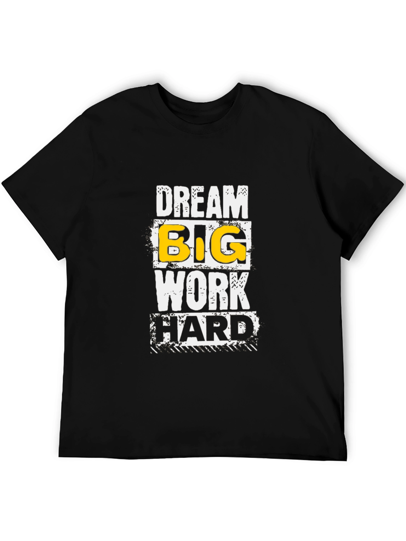 Dream Big Work Hard Graphic Tee - Black Cotton