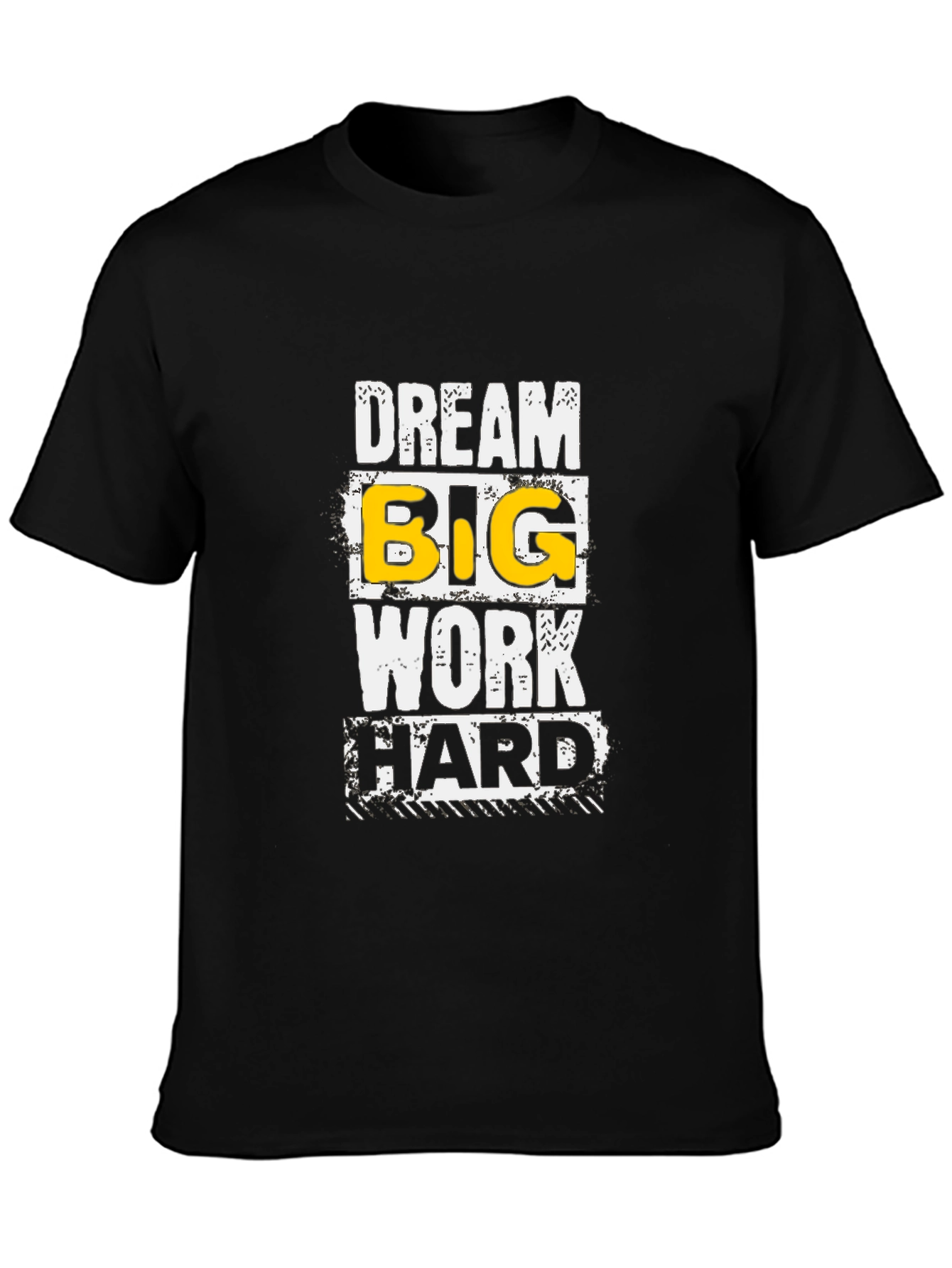 Dream Big Work Hard Graphic Tee - Black Cotton