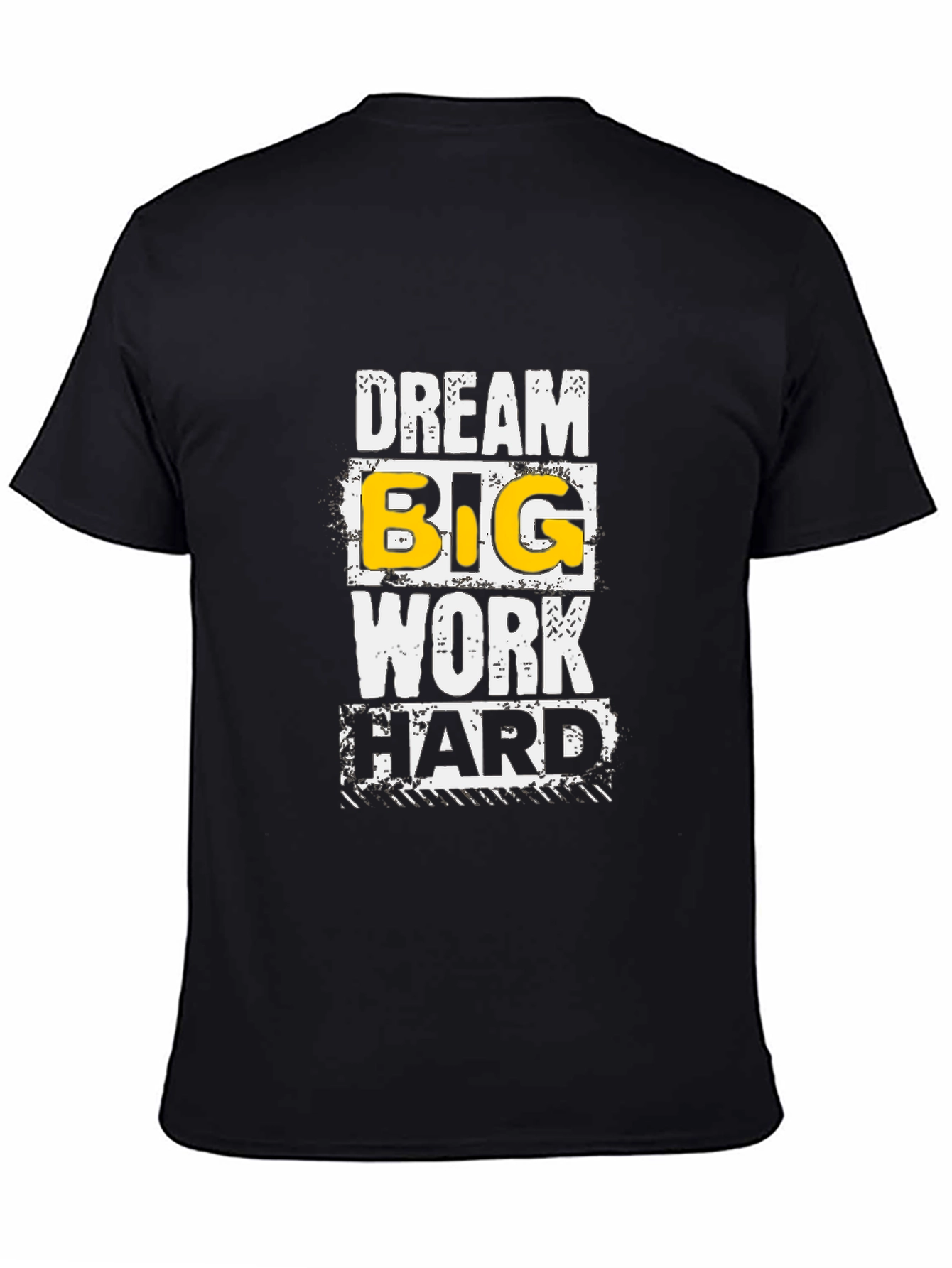 Dream Big Work Hard Graphic Tee - Black Cotton