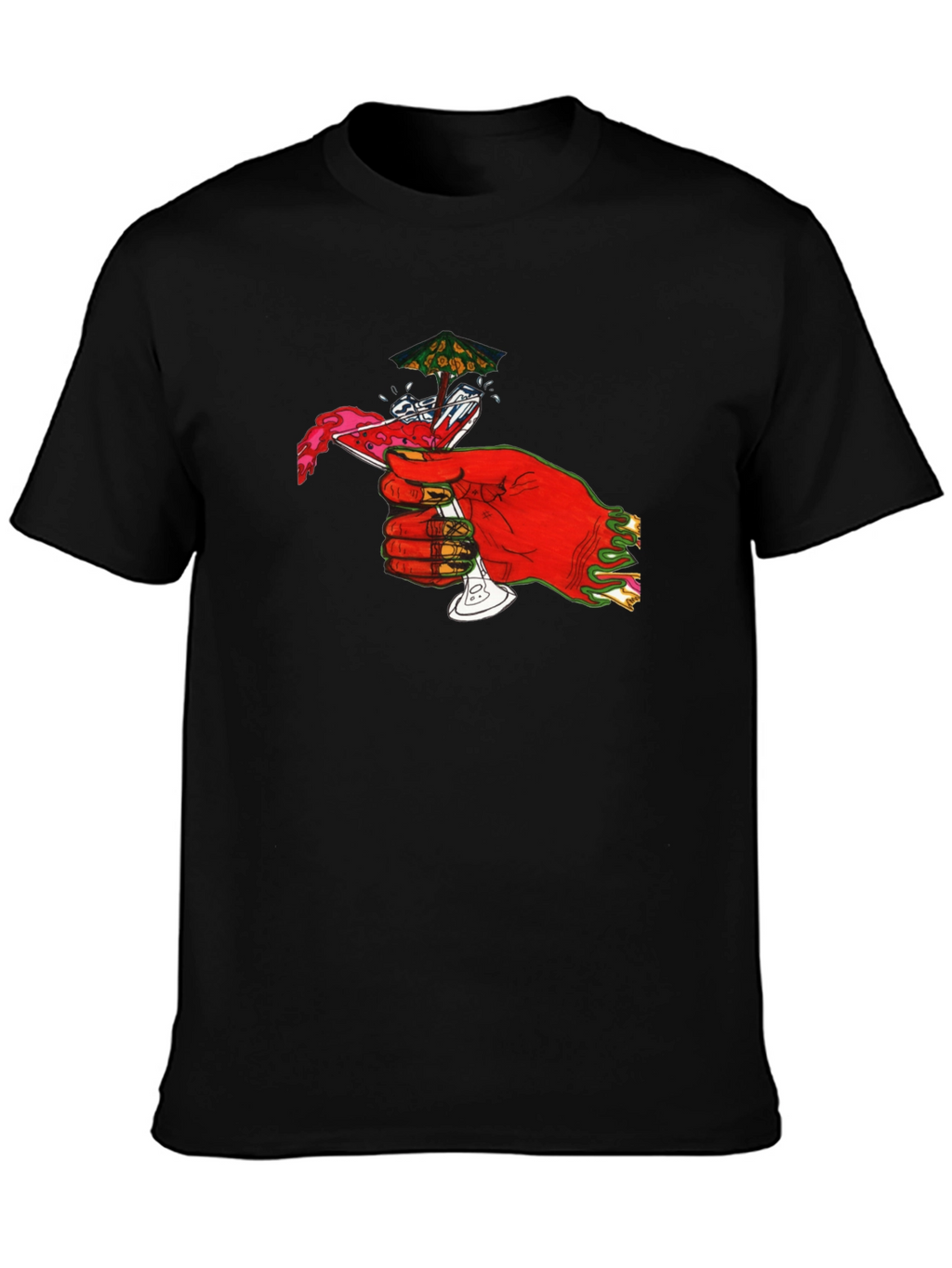 Red Hand Cocktail Graphic T-Shirt