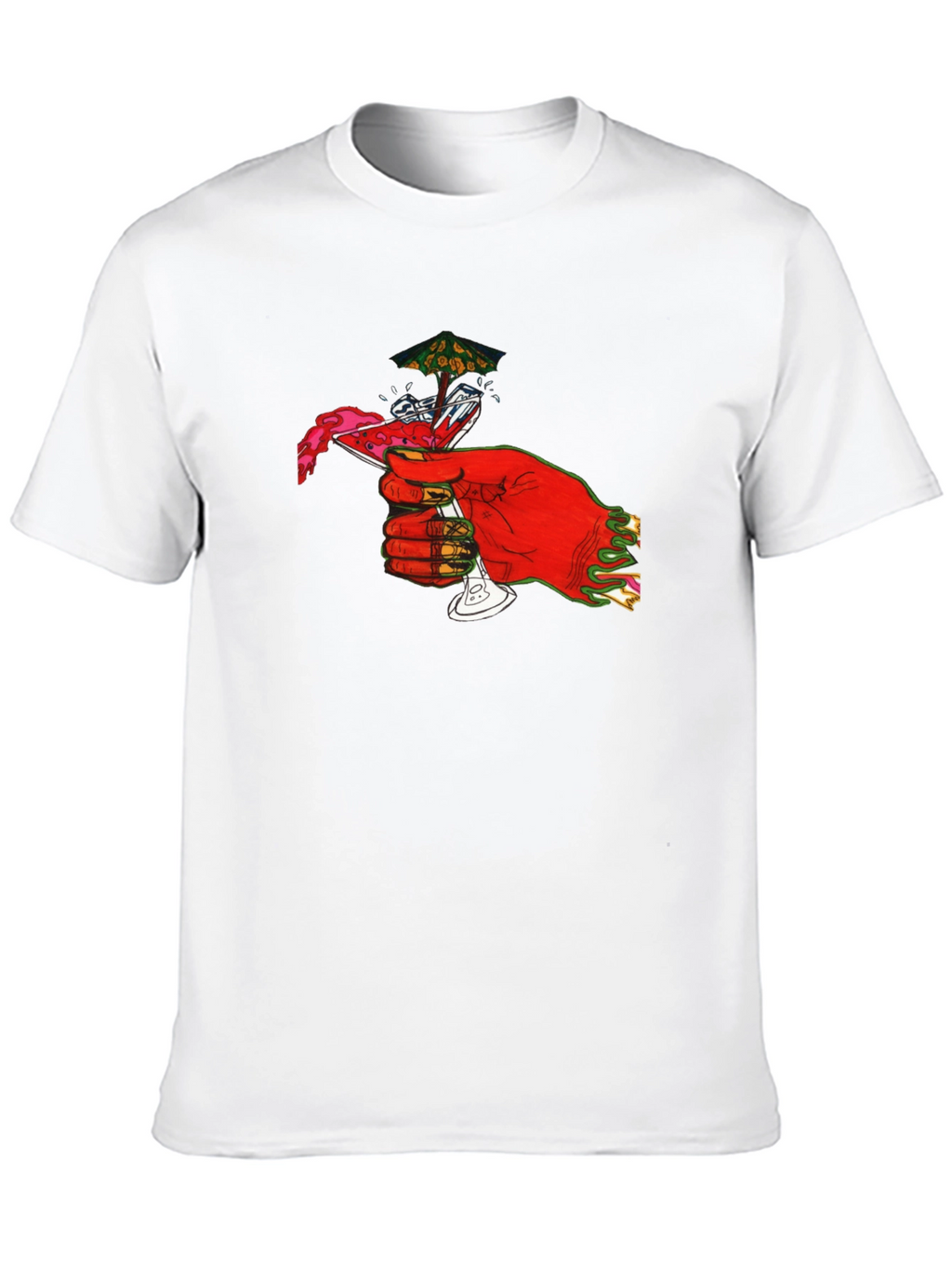 Red Hand Cocktail Graphic T-Shirt