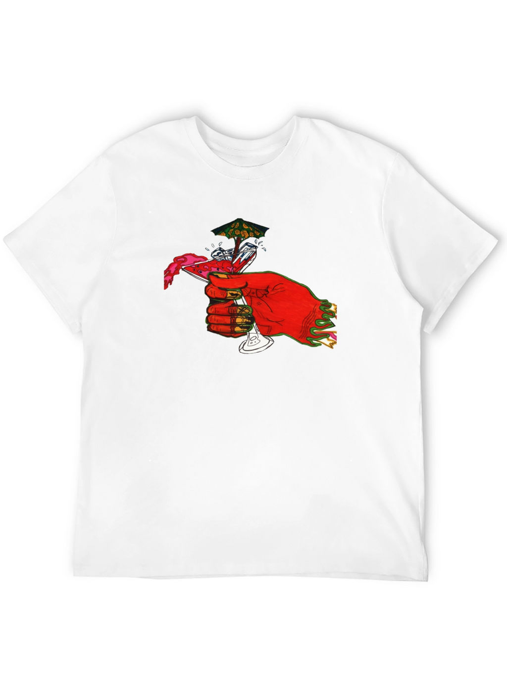 Red Hand Cocktail Graphic T-Shirt