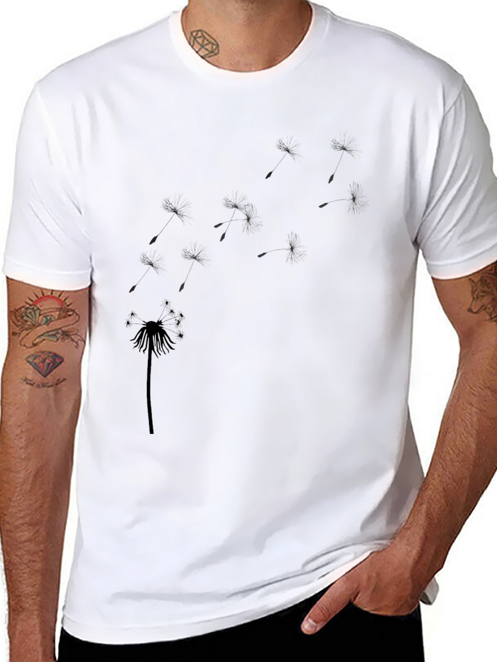 Dandelion Graphic Black T-Shirt