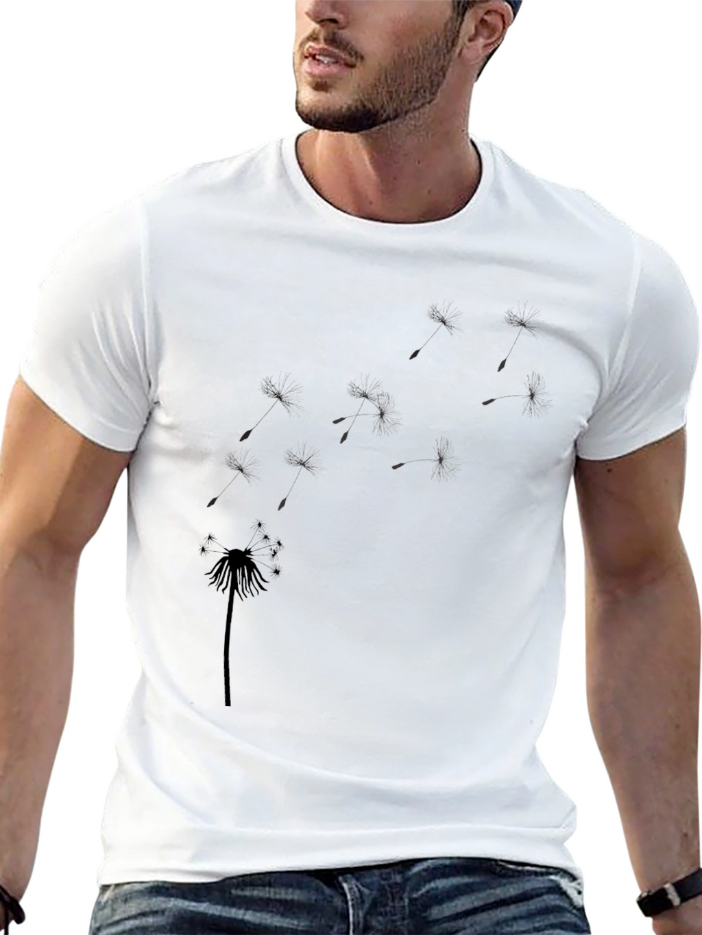 Dandelion Graphic Black T-Shirt