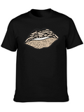 Animal Print Lips Graphic Tee - Stylish Casual Wear