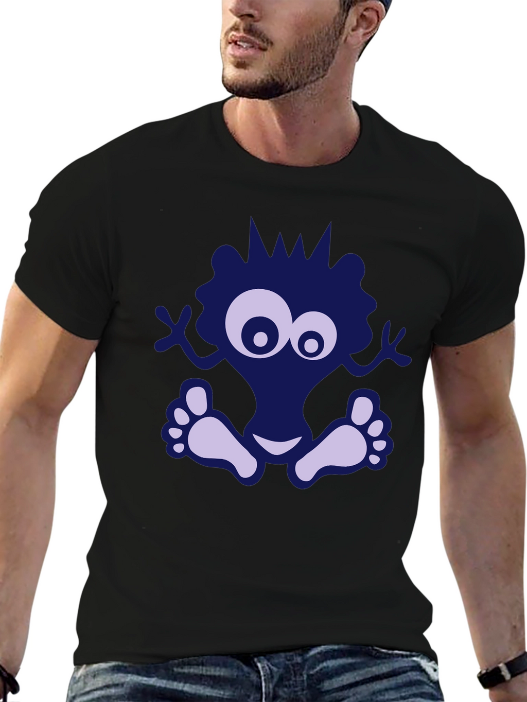 Funky Monster Graphic Black T-Shirt