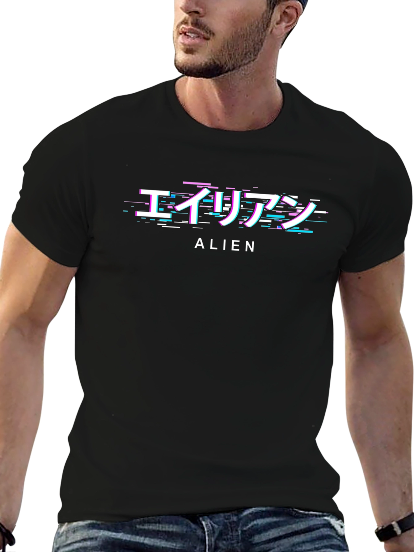 Glitch Alien Graphic T-Shirt - Trendy Streetwear