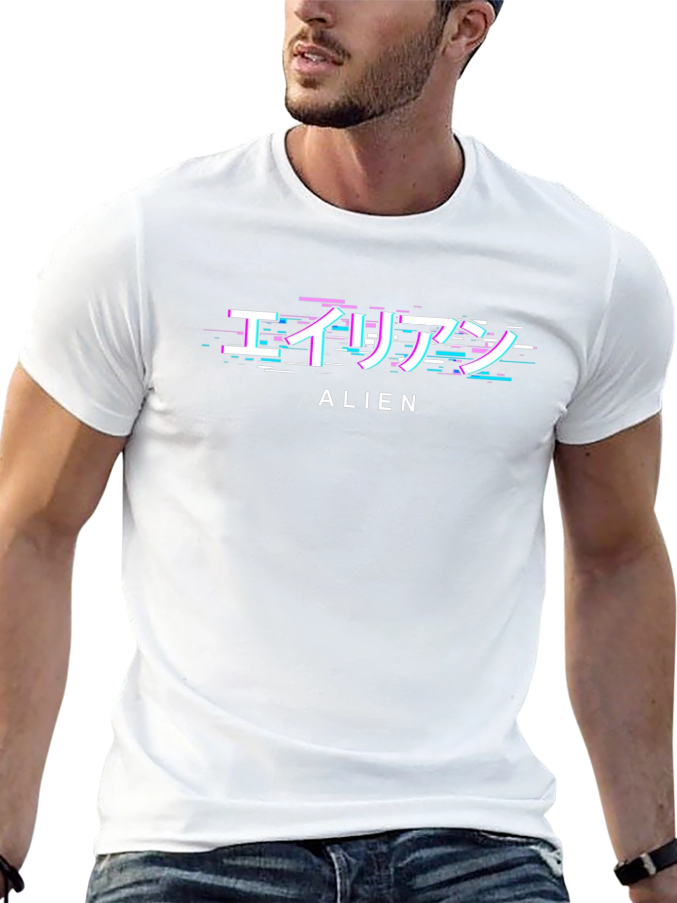Glitch Alien Graphic T-Shirt - Trendy Streetwear