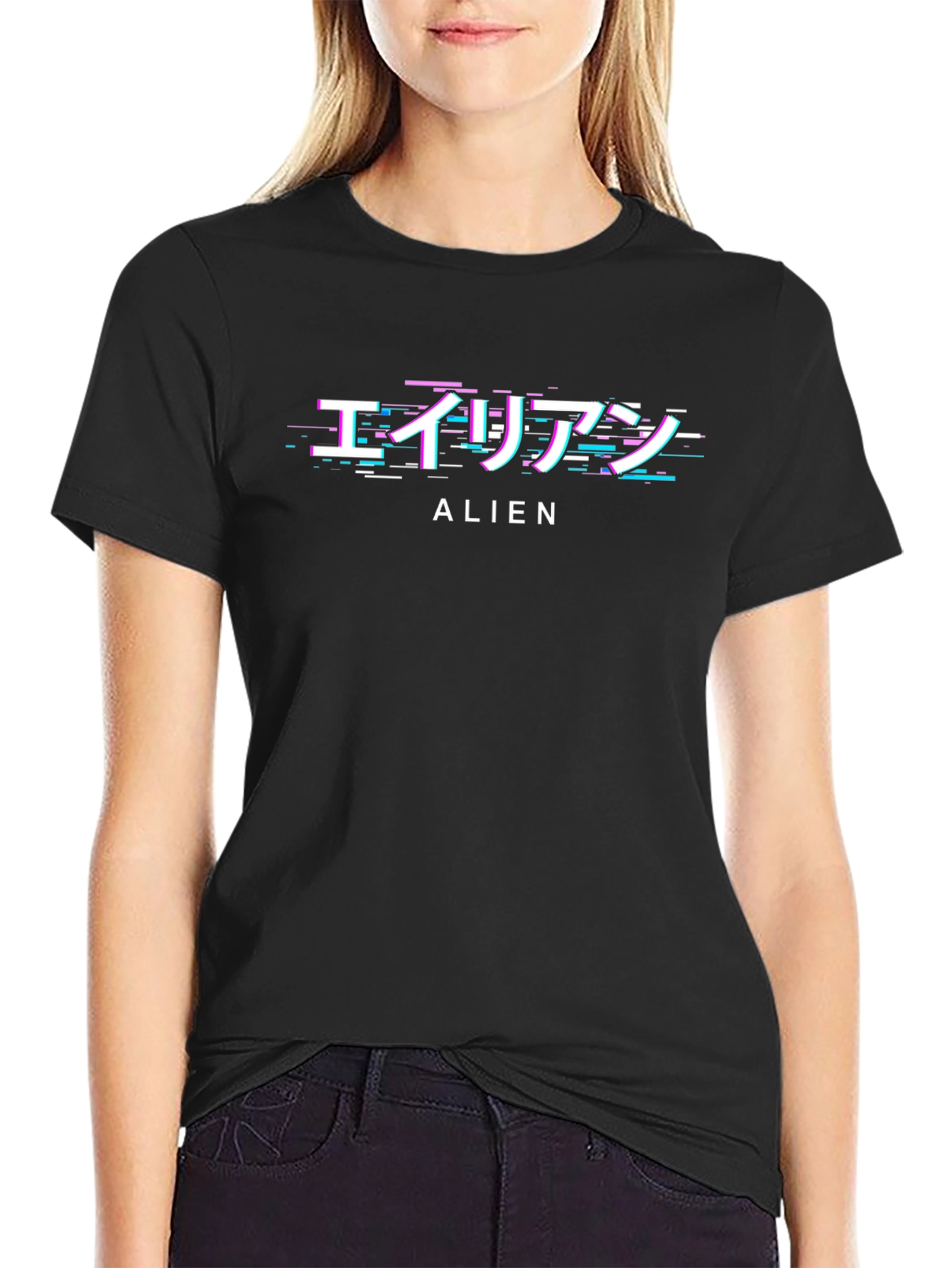 Glitch Alien Graphic T-Shirt - Trendy Streetwear