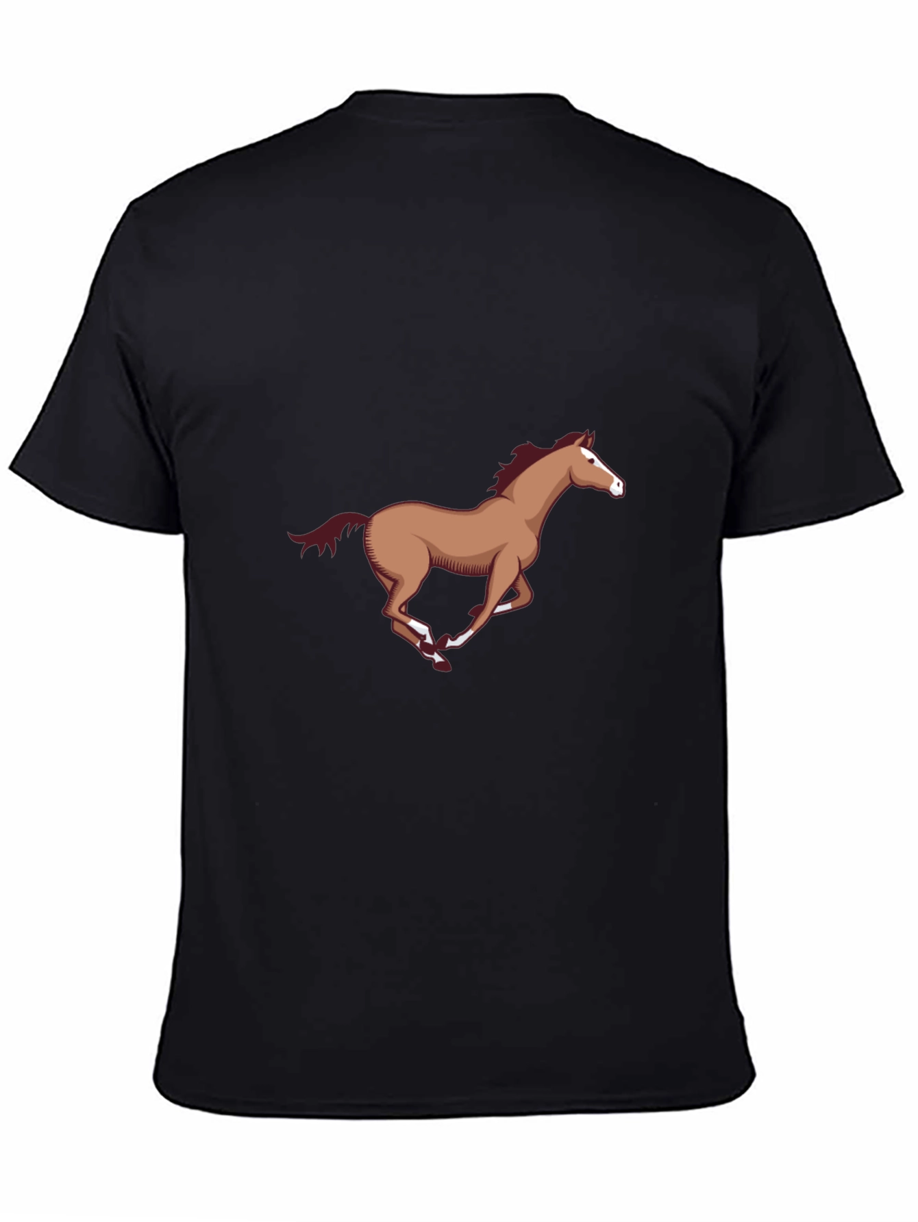 Black T-Shirt with Horse Graphic