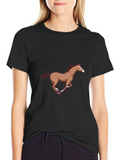 Black T-Shirt with Horse Graphic