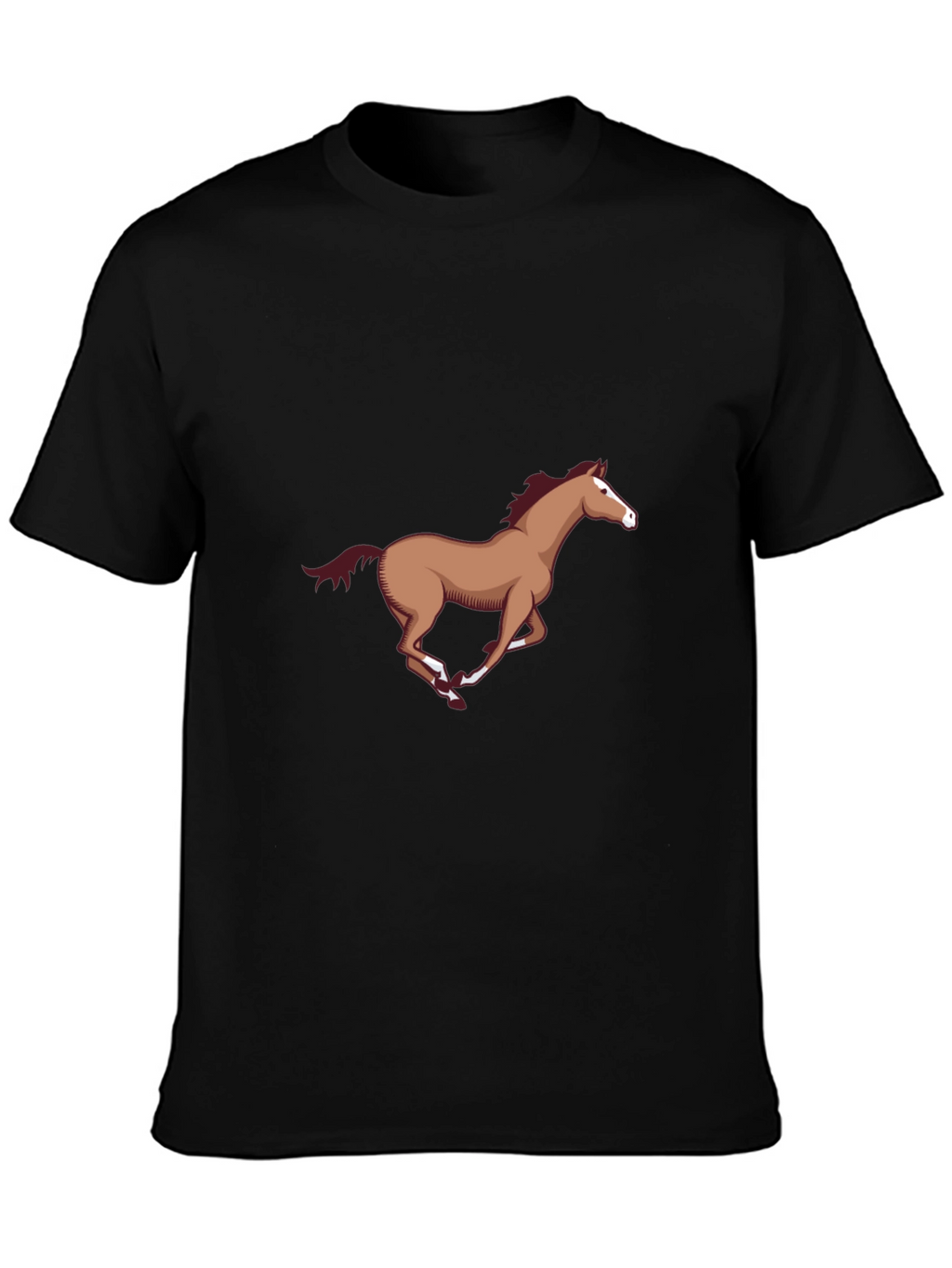 Black T-Shirt with Horse Graphic