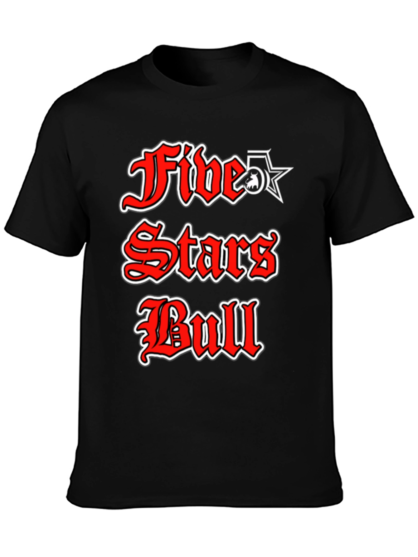 Five Stars Bull Graphic T-Shirt