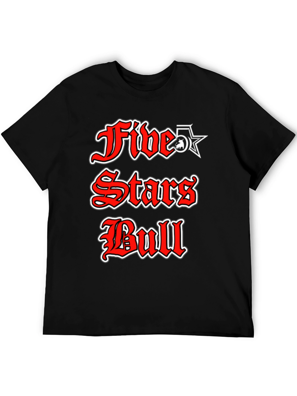 Five Stars Bull Graphic T-Shirt