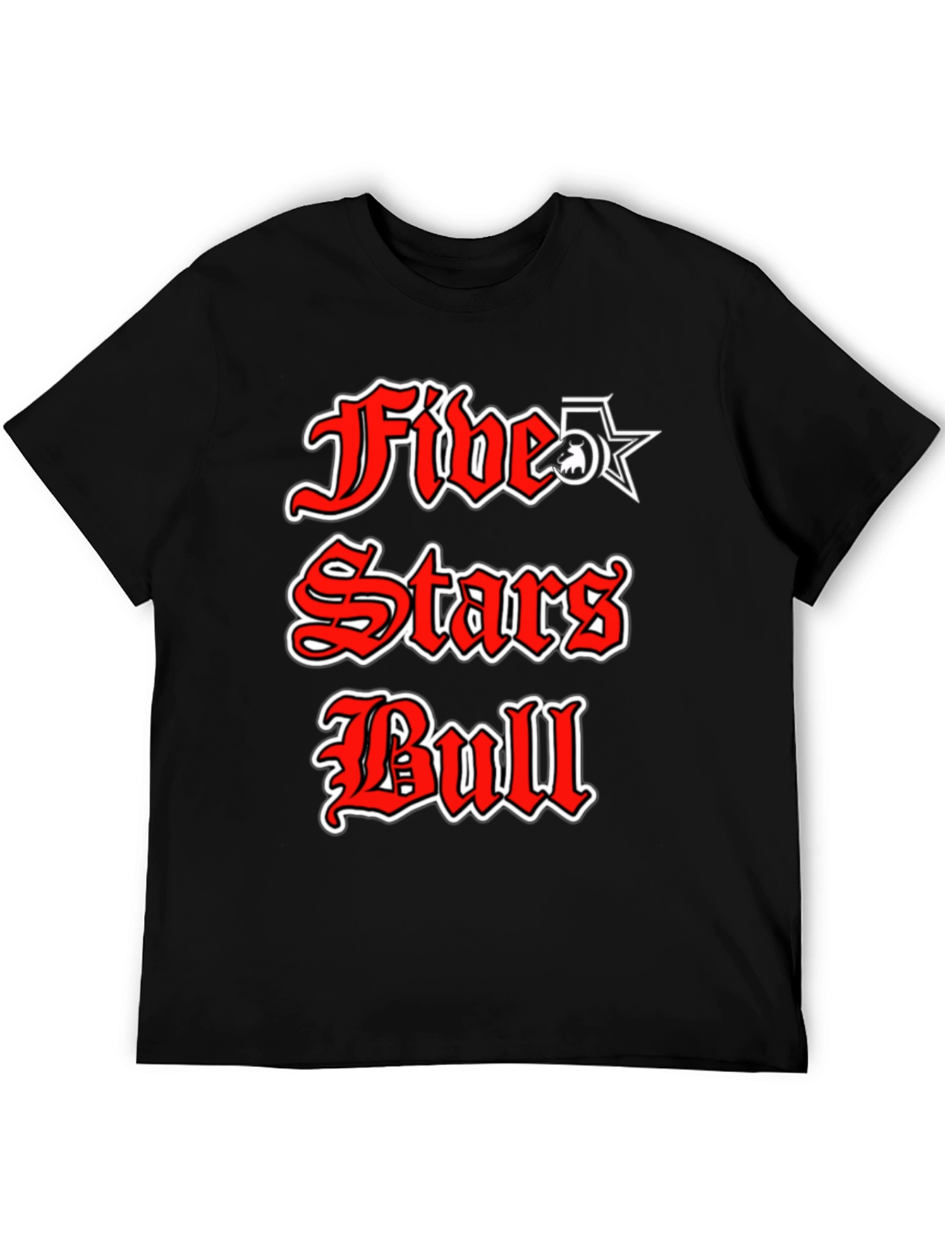 Five Stars Bull Graphic T-Shirt