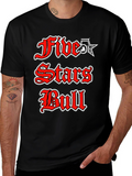 Five Stars Bull Graphic T-Shirt