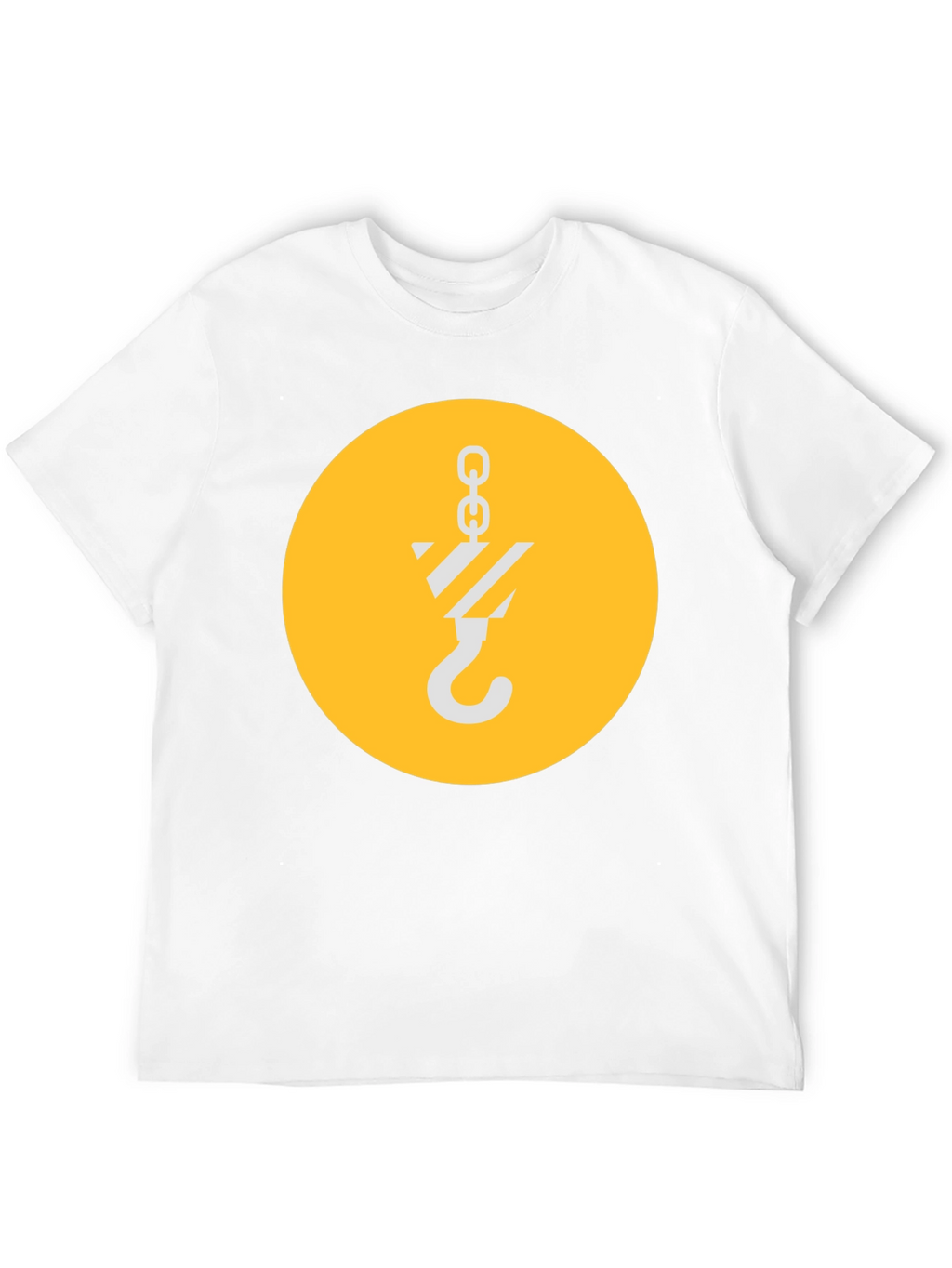 Black T-Shirt with Crane Hook Graphic