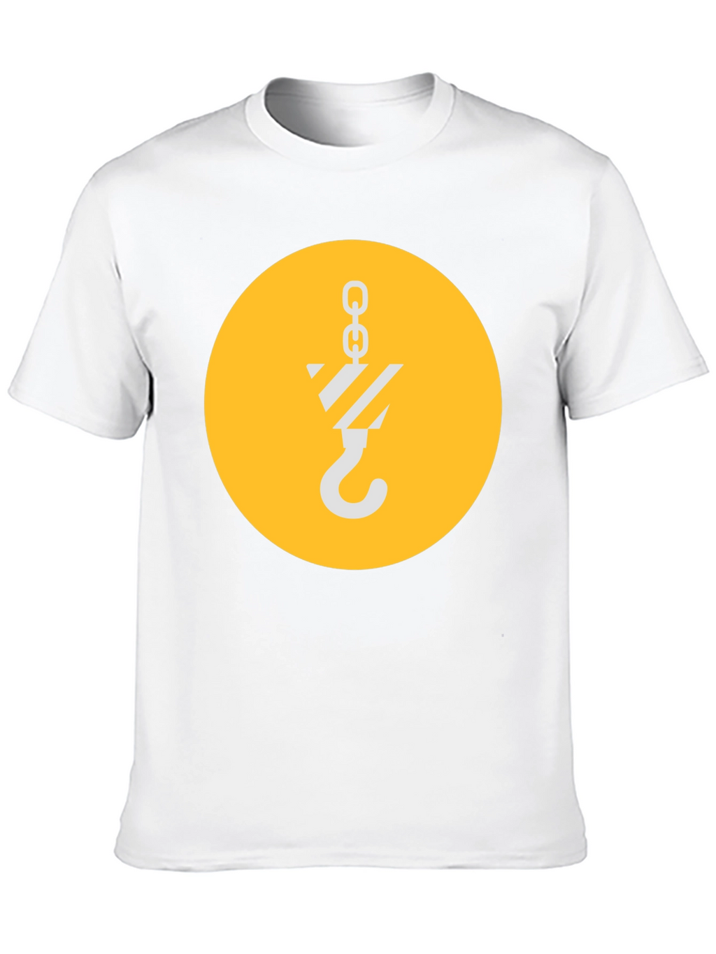 Black T-Shirt with Crane Hook Graphic