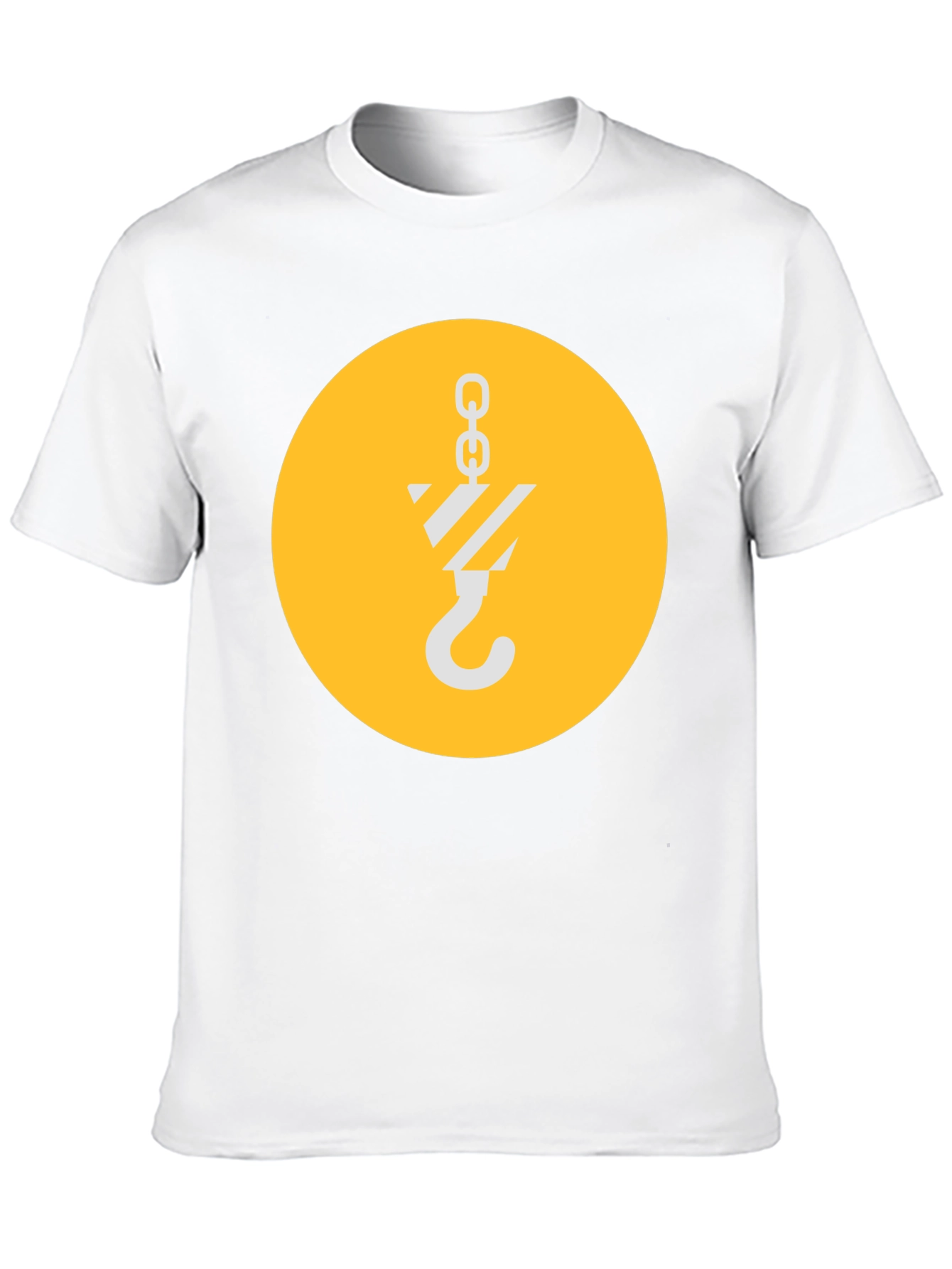 Black T-Shirt with Crane Hook Graphic
