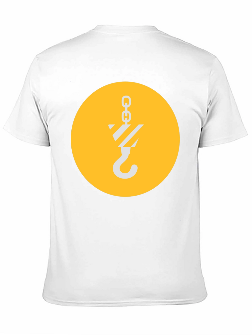 Black T-Shirt with Crane Hook Graphic