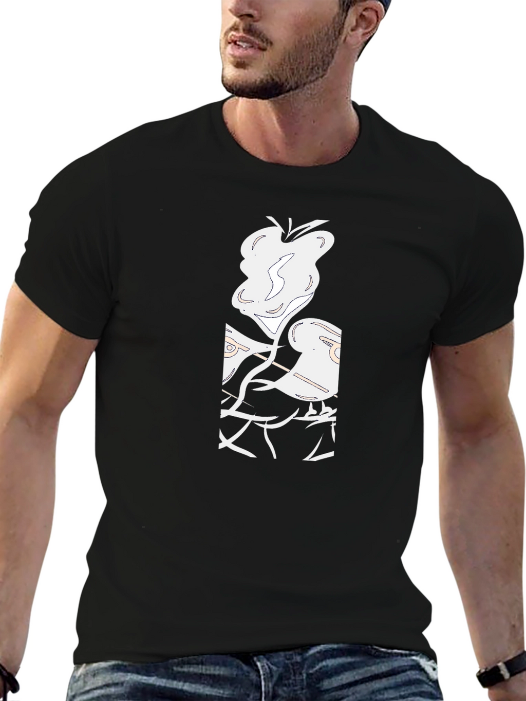 Abstract Graphic Black T-Shirt