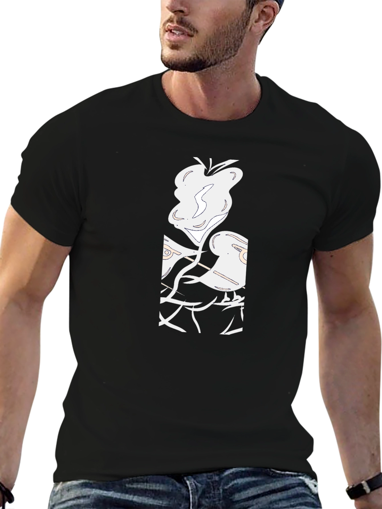 Abstract Graphic Black T-Shirt