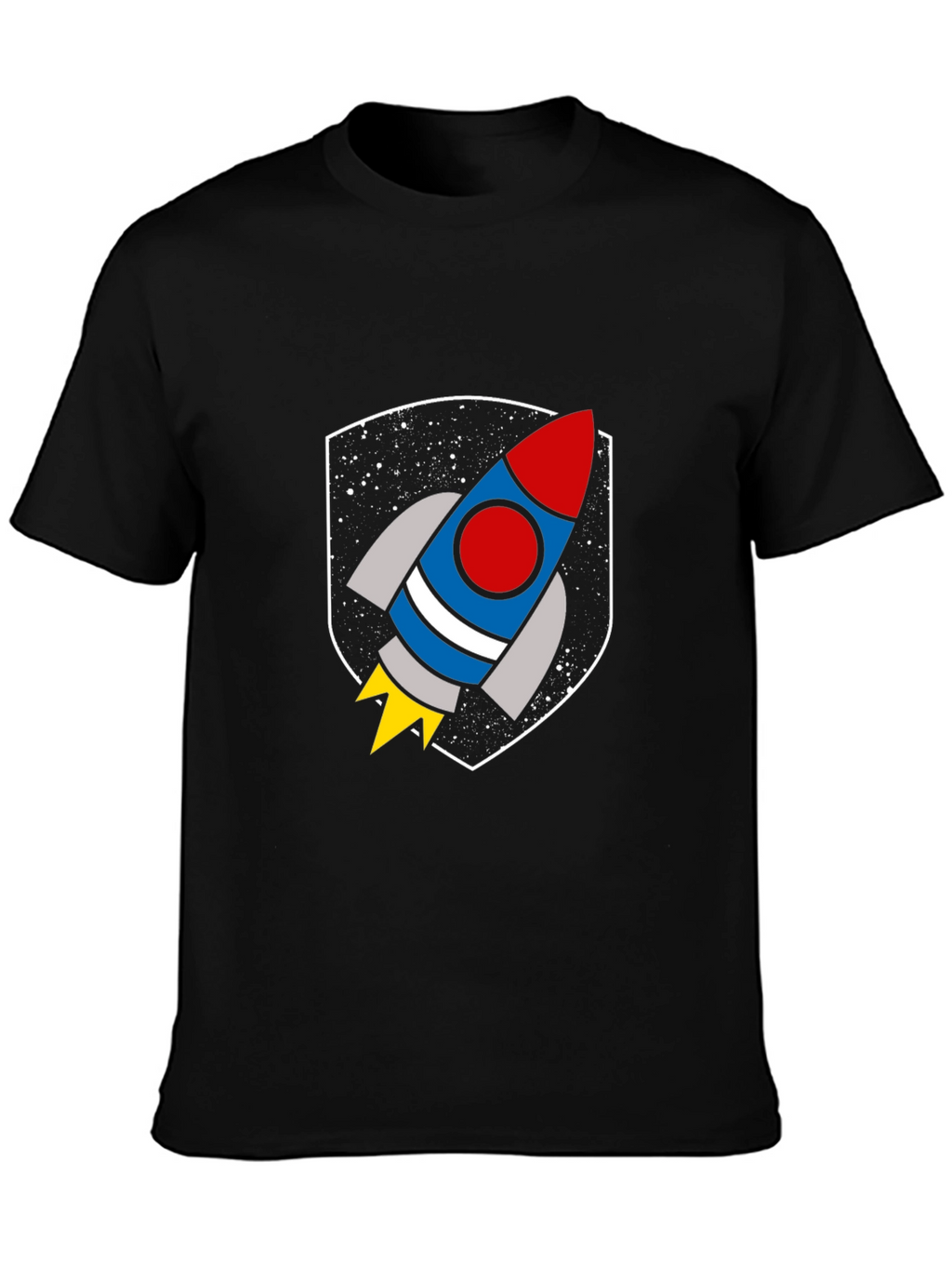 Rocket Graphic Black T-Shirt - Blast Off!