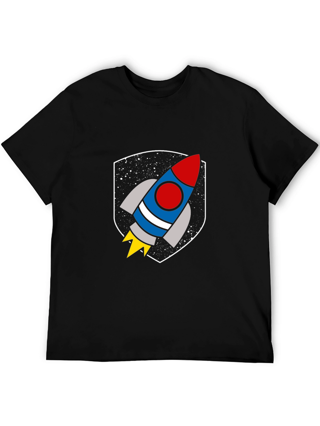 Rocket Graphic Black T-Shirt - Blast Off!