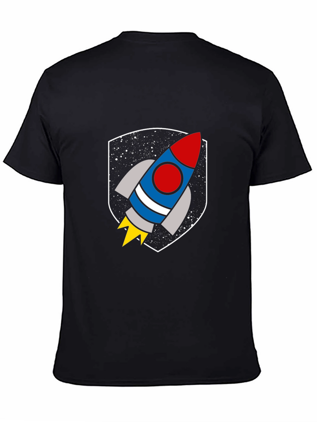 Rocket Graphic Black T-Shirt - Blast Off!