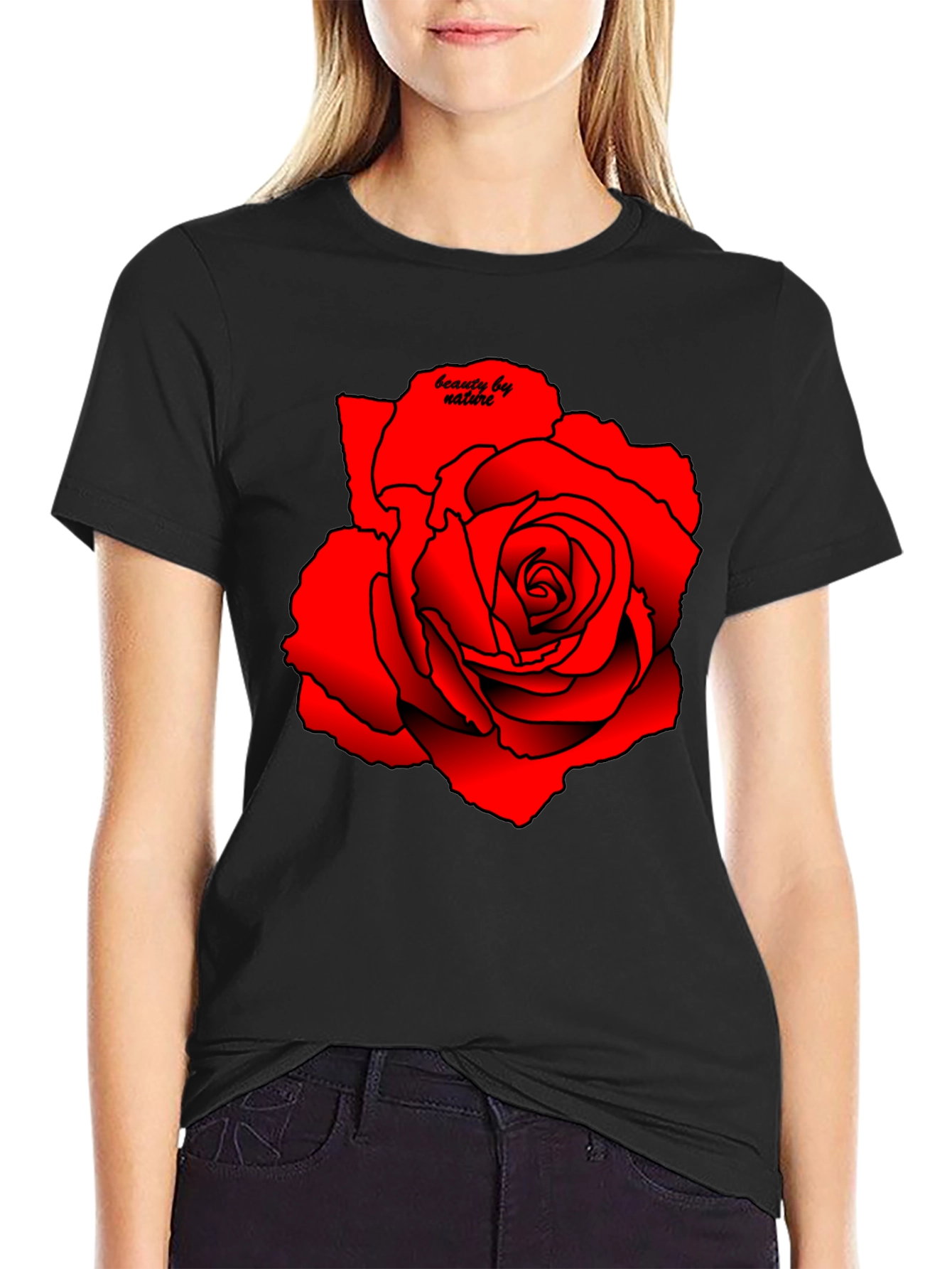 Red Rose Graphic Tee - Beauty by Nature