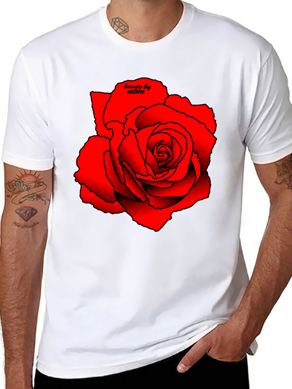 Red Rose Graphic Tee - Beauty by Nature