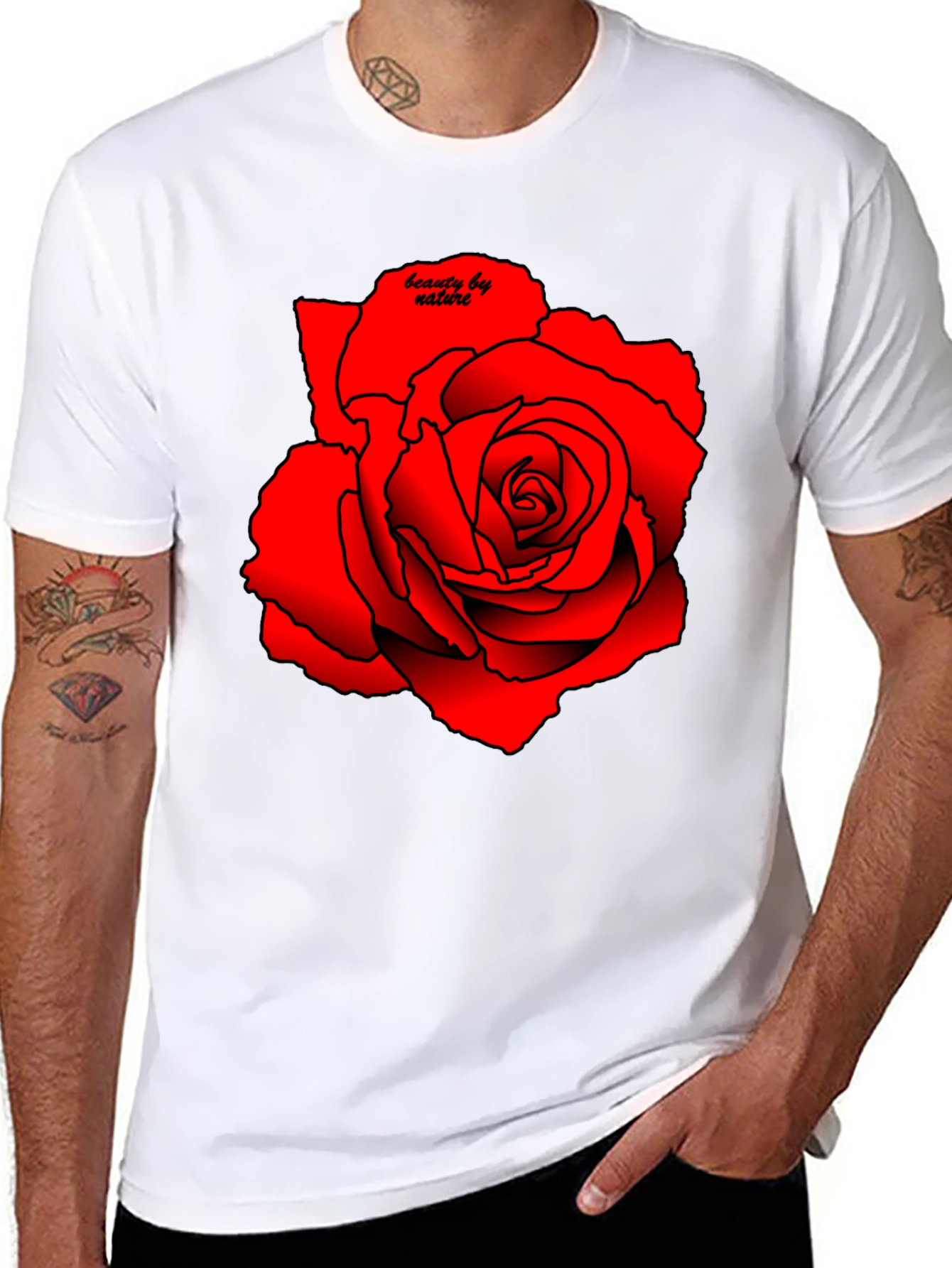 Red Rose Graphic Tee - Beauty by Nature