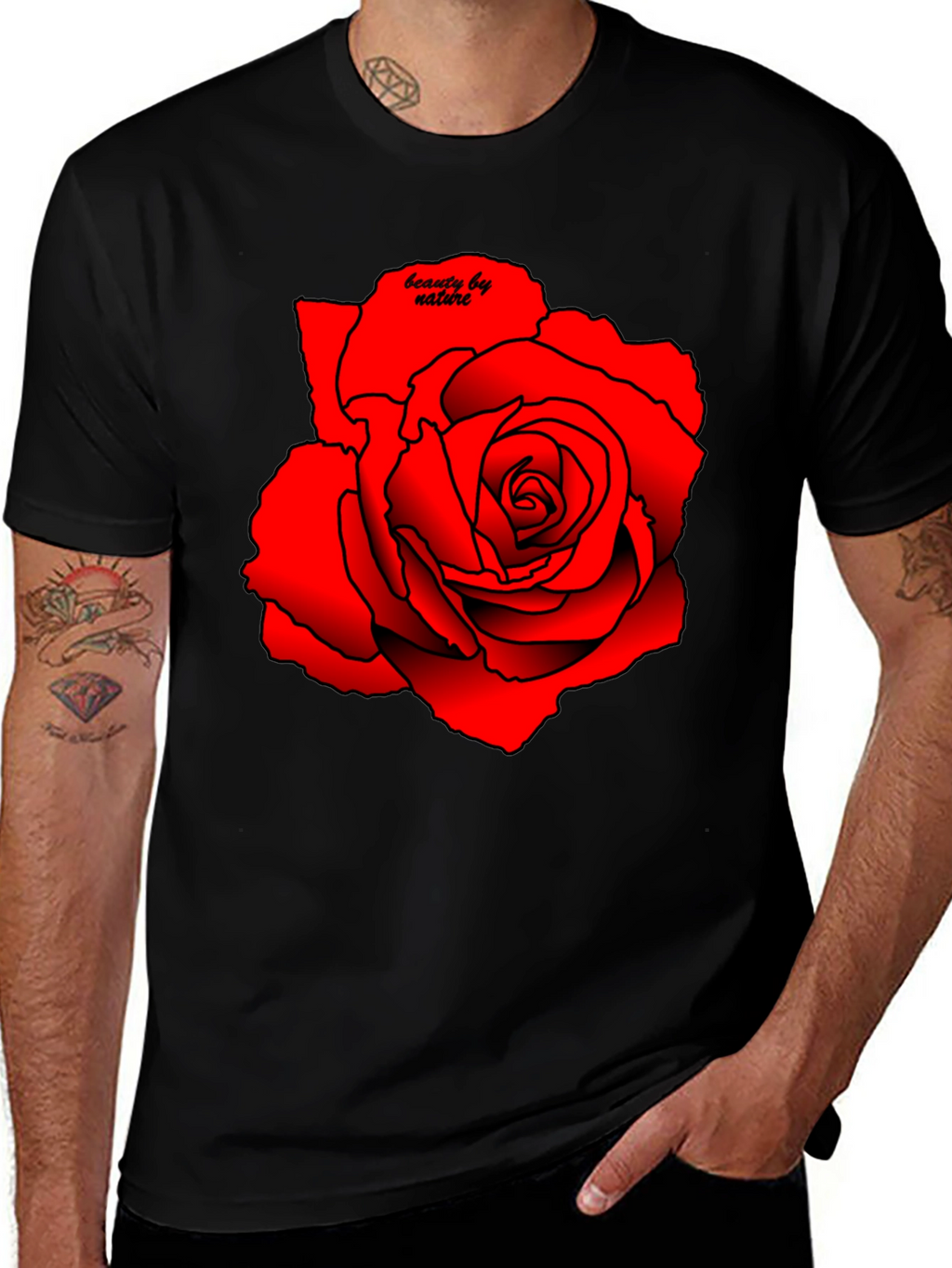 Red Rose Graphic Tee - Beauty by Nature