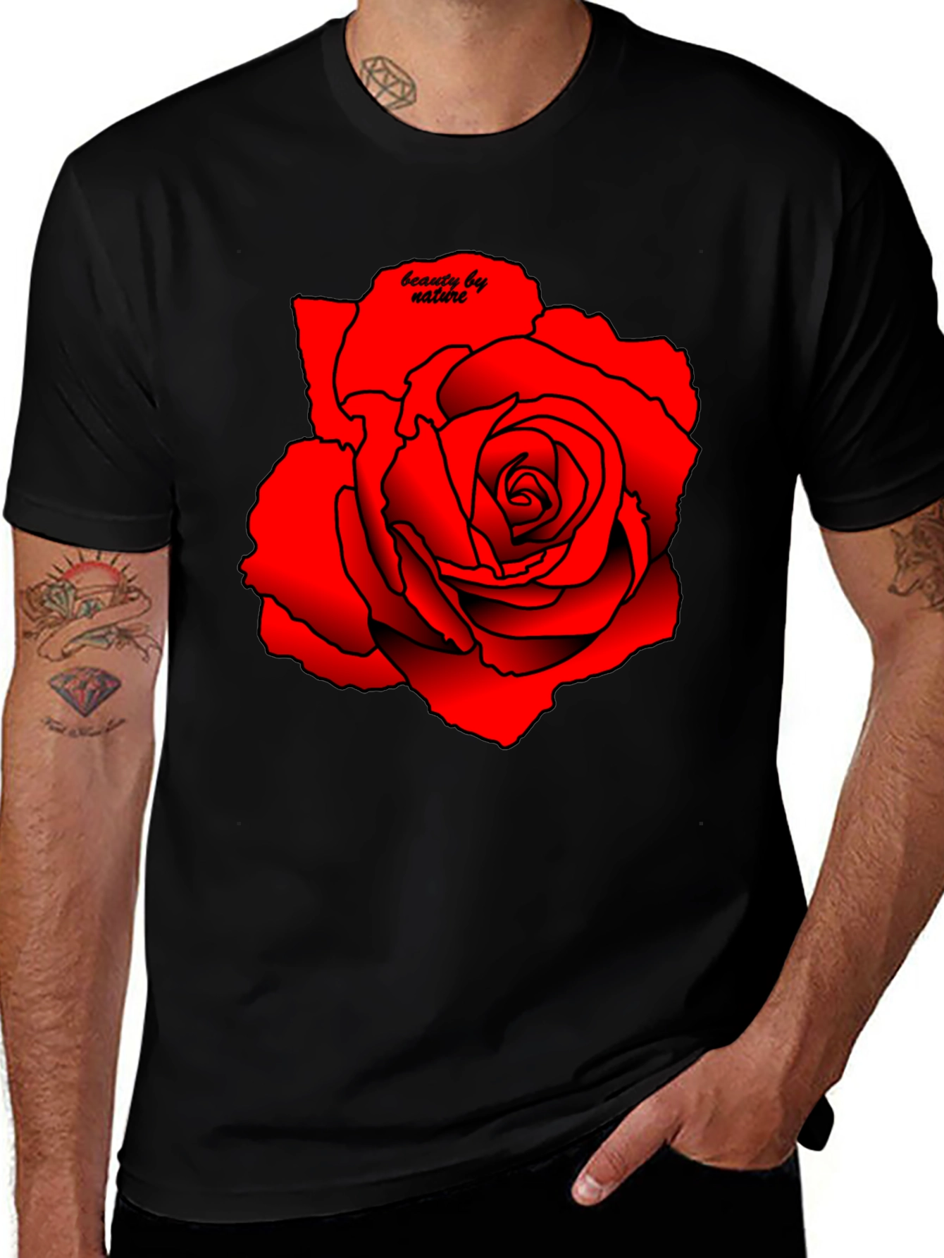 Red Rose Graphic Tee - Beauty by Nature