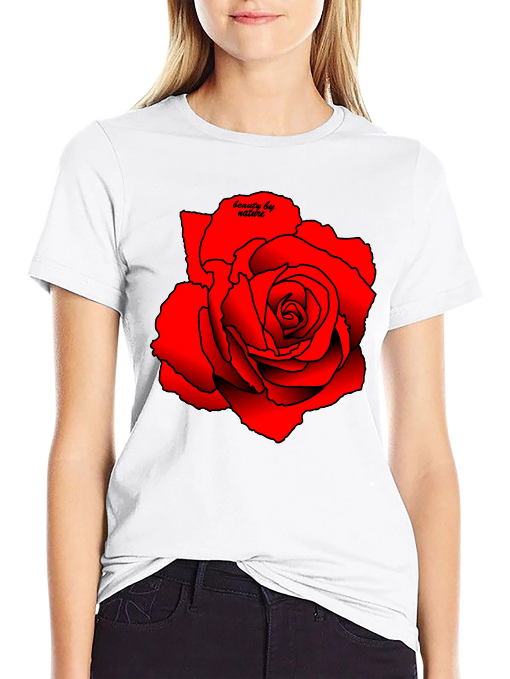 Red Rose Graphic Tee - Beauty by Nature