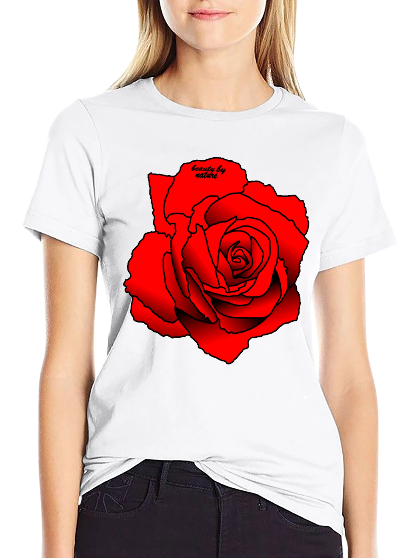 Red Rose Graphic Tee - Beauty by Nature