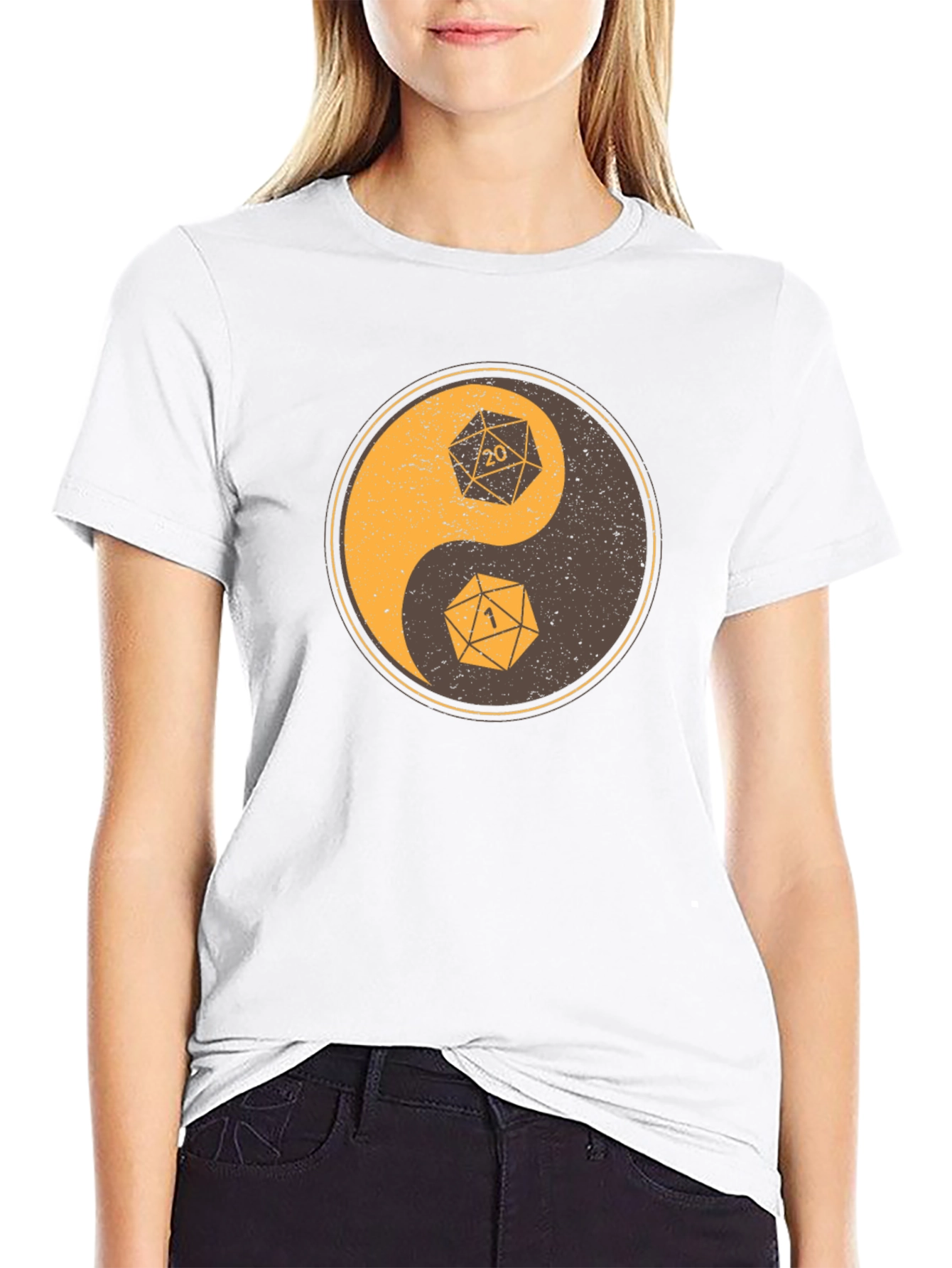 Yin Yang Dice T-Shirt - D20 D&D Gamer Tee