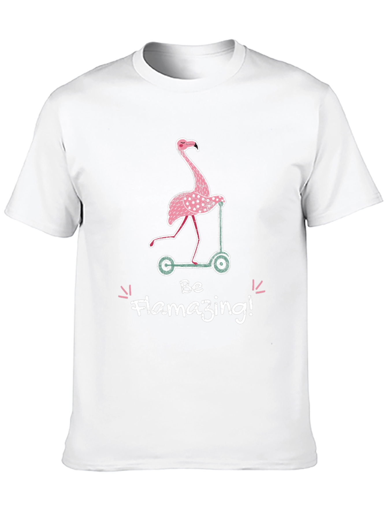 Flamazing Flamingo Scooter Graphic T-Shirt
