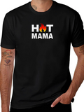Hot Mama Graphic Tee - Black Cotton T-Shirt