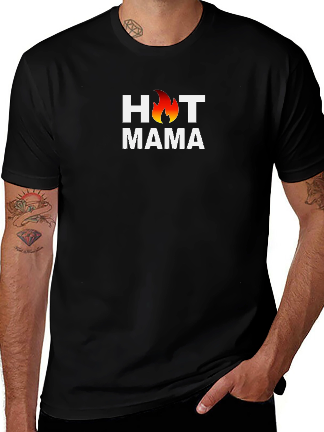 Hot Mama Graphic Tee - Black Cotton T-Shirt
