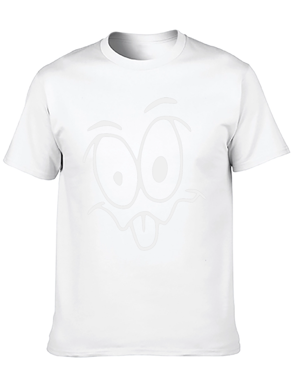 Funny Cartoon Face T-Shirt - Black Cotton Tee