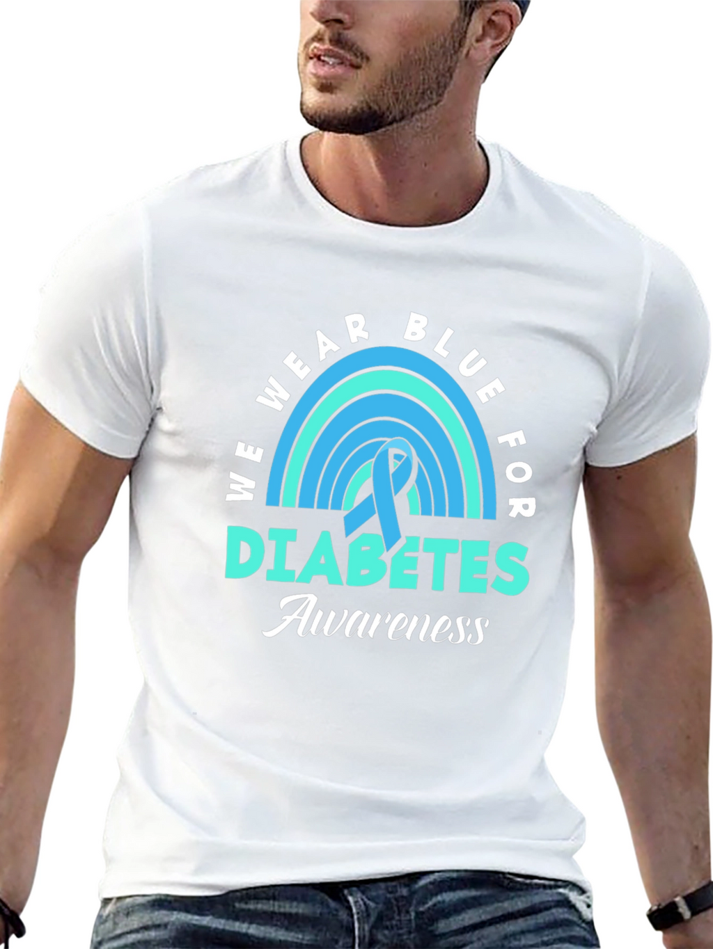 Blue Diabetes Awareness Ribbon T-Shirt
