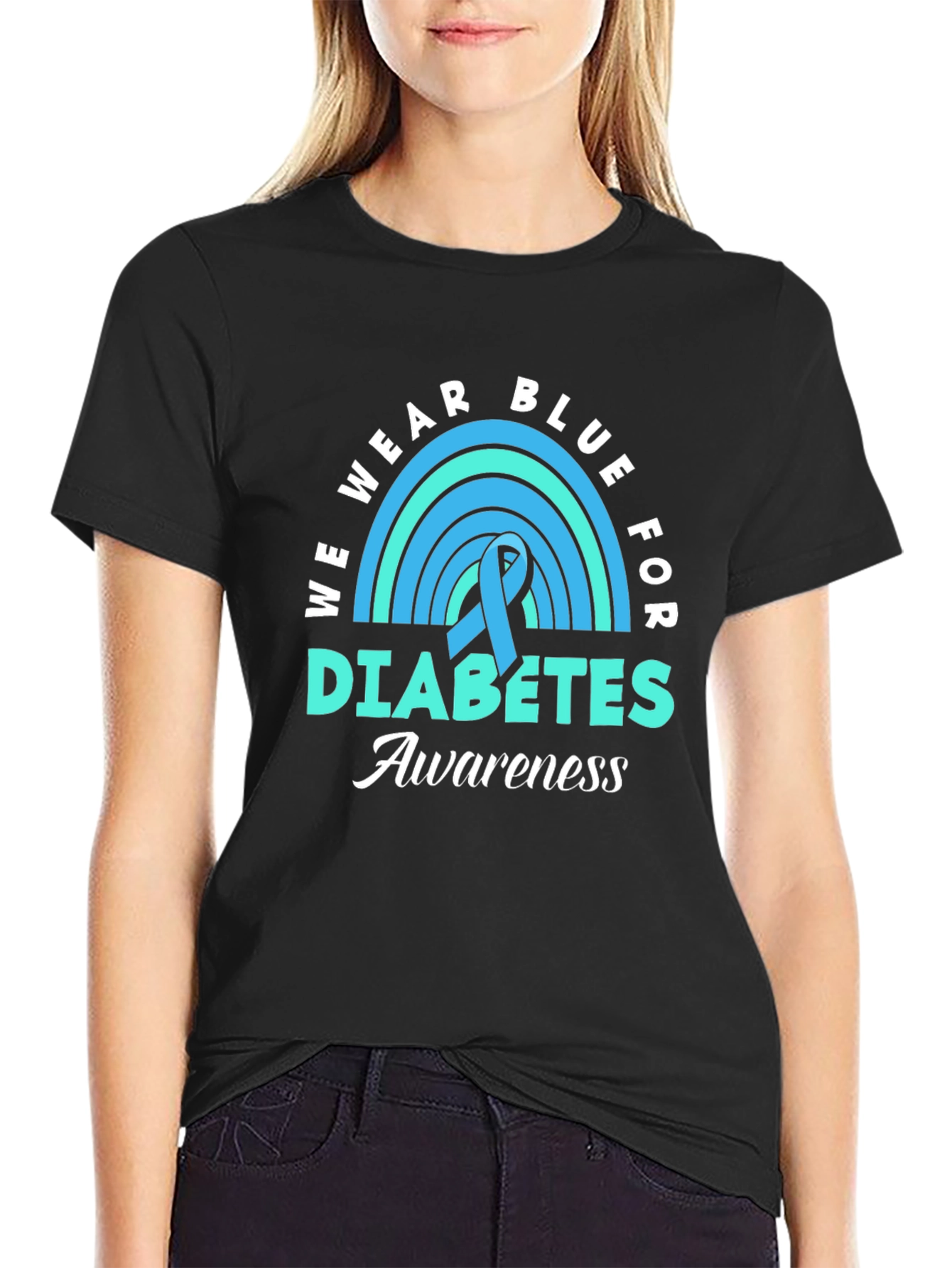 Blue Diabetes Awareness Ribbon T-Shirt