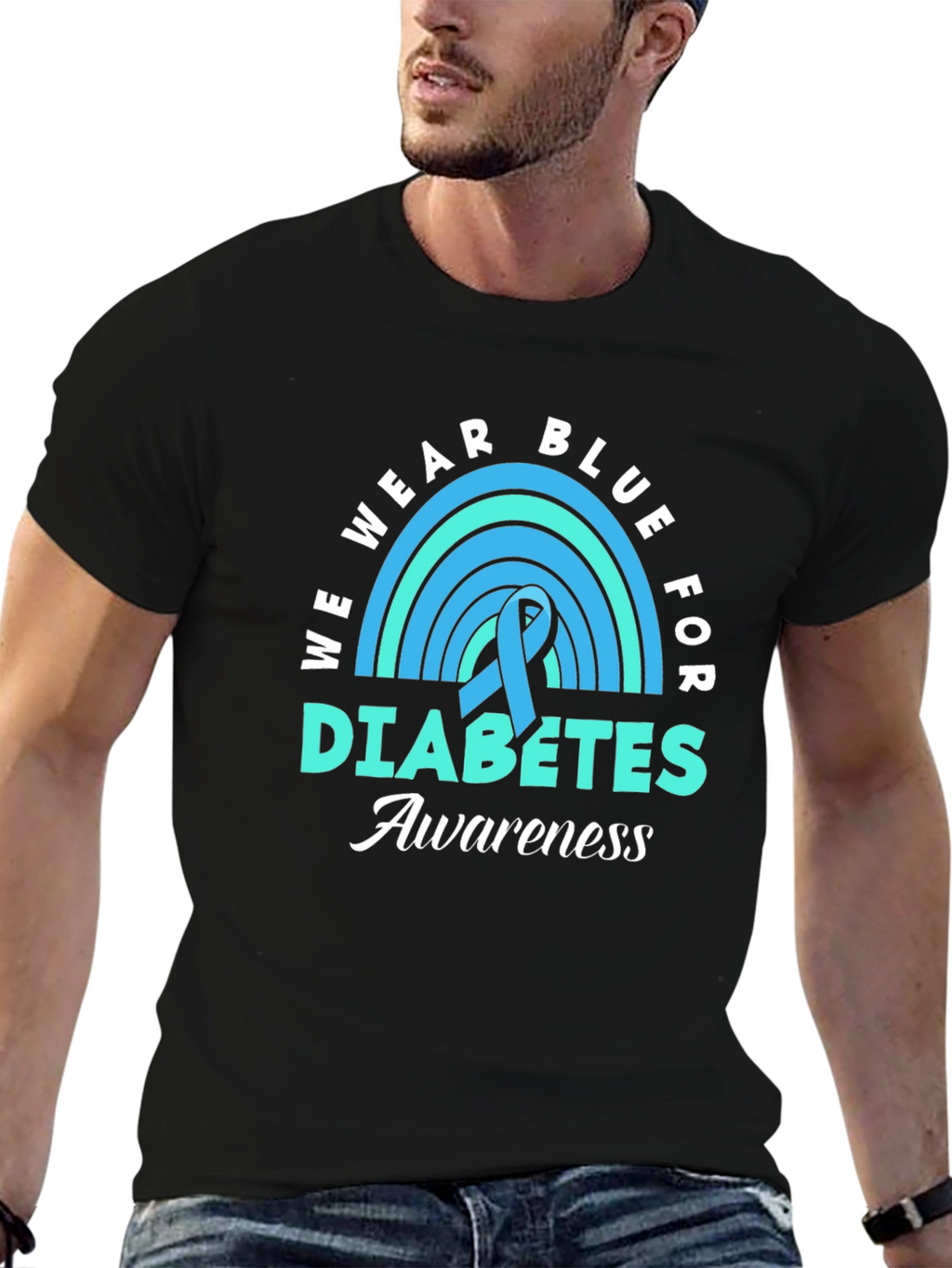 Blue Diabetes Awareness Ribbon T-Shirt