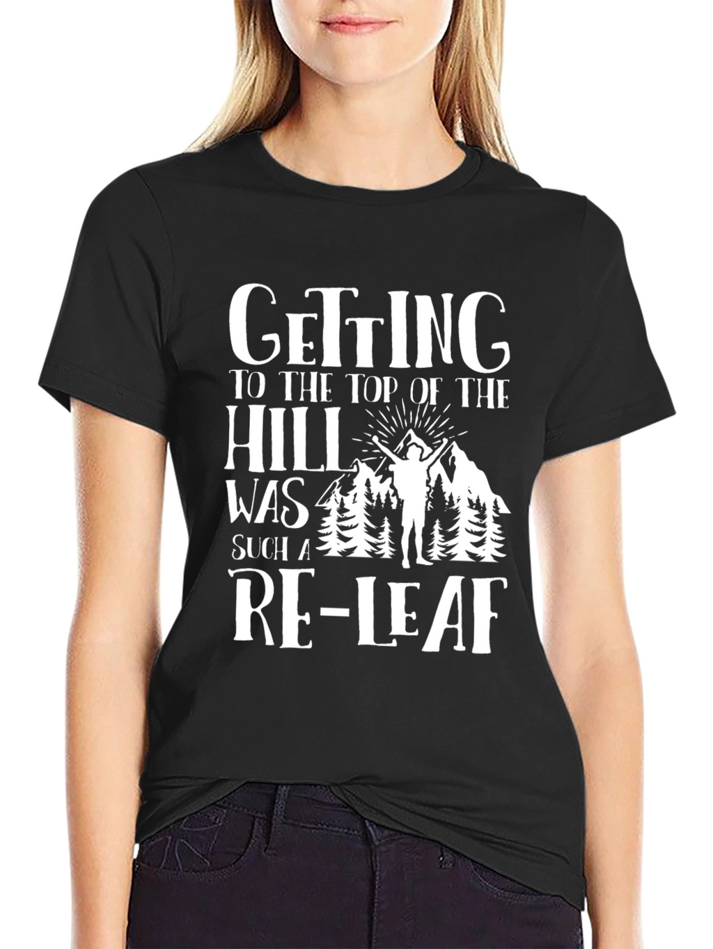 Hiking Pun T-Shirt: Getting to The Top Relief