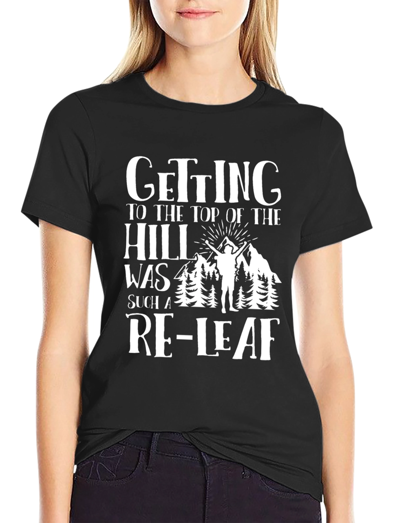 Hiking Pun T-Shirt: Getting to The Top Relief