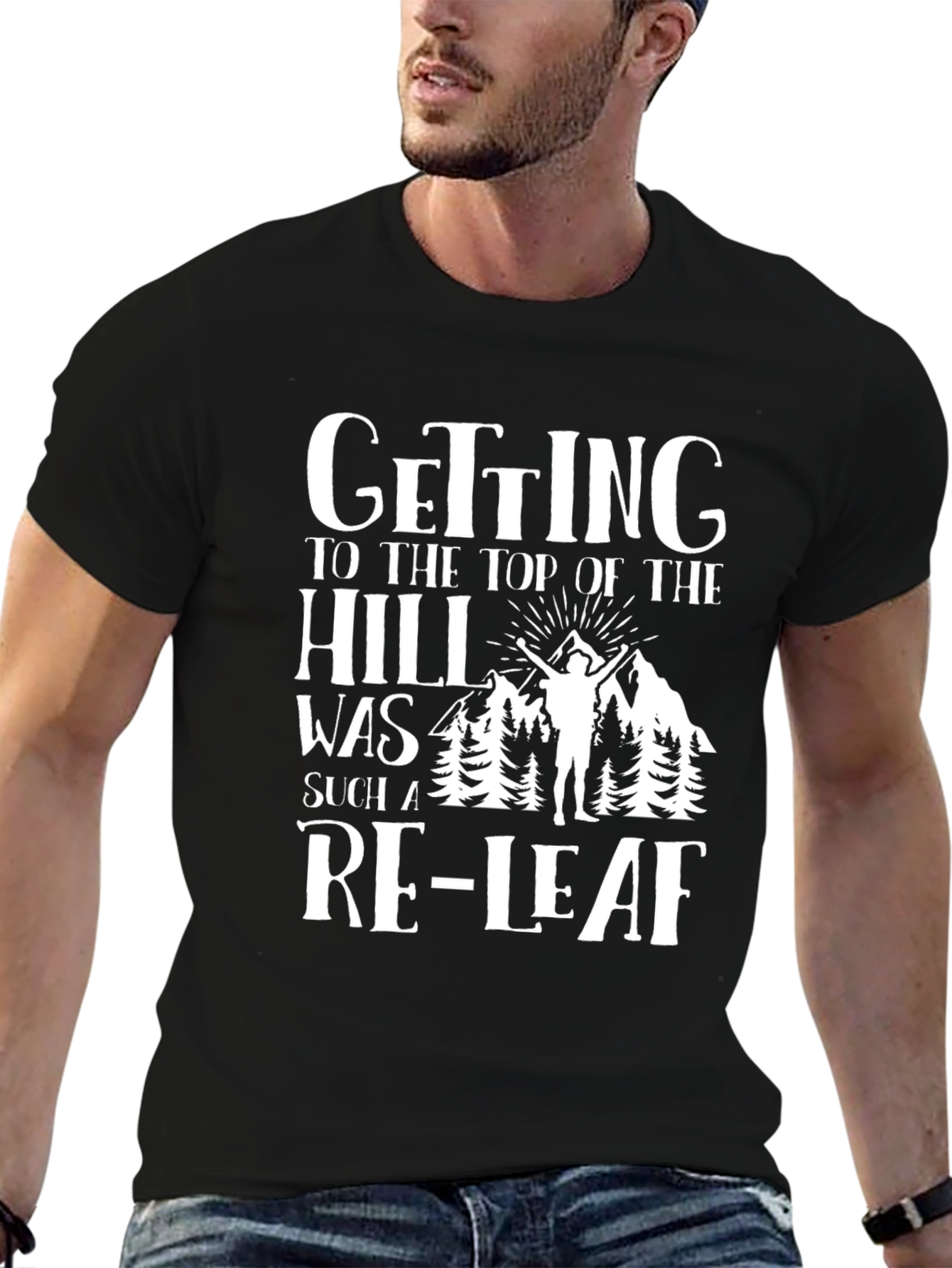 Hiking Pun T-Shirt: Getting to The Top Relief